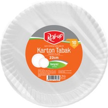 5 Adet Roll-Up Party Dreams Karton Tabak Beyaz 10'lu 22 cm