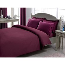 Basic Stripe DÜZ%100 Pamuk Nevresim Takımı, Mürdüm, Size