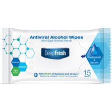 3 Adet Deep Fresh Alkol Bazlı Antiviral Islak Cep Mendili 15'li