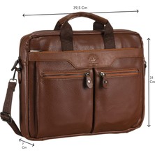 Westpolo Vegan Deri Şık ve Fonksiyonel Erkek Evrak Çantası - Fındık