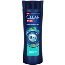 4 Adet Clear Men 3 In 1 Şampuan & Duş Jeli Ferahlatıcı Mentol Etkisi Saç Yüz Vücut Için 350 ml