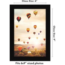 6x9 Siyah Resim Çerçevesi - Duvar Veya Masa Üstü Ekran Için Kırılmaya Dayanıklı Cam, Asma Donanımı ve Şövale ile Tasarlanmış Ahşap Fotoğraf Çerçevesi