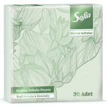 6 Adet Sofia Kumaş Dokulu Peçete Yeşil 30'lu
