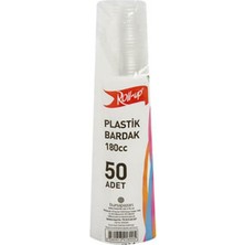 6 Adet Roll-Up Plastik Şeffaf Bardak Şeffaf 50'li 180 cc