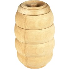 Masif Ahşap Bal Kavanozu (18 cm x 11,5 Ø Cm, Natural)