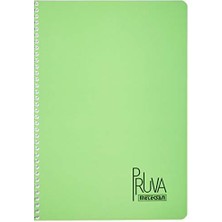 Pruva A4 Pet Spiralli Karton Kapaklı Defter 144 Yaprak - Kareli - Yeşil