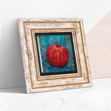 Nar Taş Duvar Tablosu - Çerçeveli Taş Tablo - Dekoratif Duvar Sanatı - Modern Ev ve Ofis Duvar Dekoru T1-02