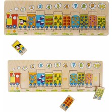 Tahta Puzzle 11 Parça Numaralı Trenler