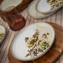 Porselen 6 Kişilik 19 cm Pasta Takımı Nostalji