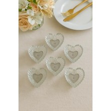 Mta -Tech 6’lı Kalp Şeklinde Cam Çerezlik – Şeffaf Dekoratif Cam Tabaklar, Kahvaltı, Meze, Tatlı, Çerez ve Lokum Sunum Tabağı, Misafirlik ve Özel Gün Sofraları Için Şık Cam Sunum Tabakları