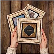 Dua Et, Şükret, Sabret Taş Duvar Tablosu - Çerçeveli Taş Tablo - Dekoratif Duvar Sanatı - Modern Ev ve Ofis Duvar Dekoru T3-31