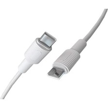 Type C-C Power Delivery Hızlı Şarj Kablosu, Beyaz Kablo, Beyaz/beyaz Uçlar (120 Cm)