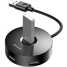 Round Box 3 In 1, Çok Fonksiyonlu Bilgisayar/telefon Hub Adaptörü, Siyah, Kablo Uzunluğu: 12 Cm, Bağlantı Sayısı: 3, Bağlantı: USB Type A 3.0'dan - USB Type A 3.0 & USB Type A 2.0,seyahat Boy