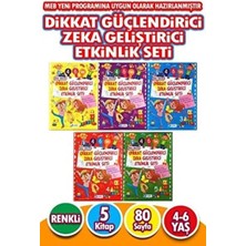 Dikkat Güçlendirici Ve Zeka Geliştirici Etkinlik Seti 4-6 Yaş - 5 Kitap Renkli Format