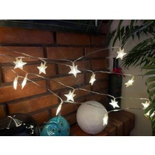 3 Metre LED Işıklı 20'li Yıldız Işık Zinciri Dekoratif Pilli Aydınlatma Ev Dekorasyonu Süsleme Salon Oda Merdiven Balkon Süslemeleri Için Yılbaşı Eğlence Doğum Günlerine Özel Aydınlatma