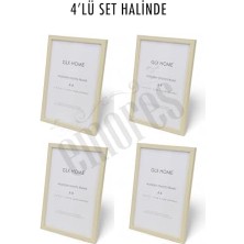 Ahşap Resim Çerçevesi 4'lü Set Halinde 21 x 29 cm (A-4) Boyutunda