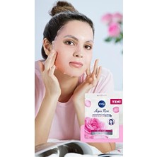 Aqua Rose Hyaluron ve Organik Gül Suyu Içeren Nemlendirici Kağıt Maske, 1 Adet, Tüm Cilt Tipleri Için, Yoğun Nemlendirme, Işıltılı Cilt