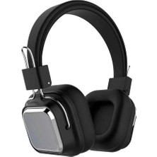 Mikrofonlu Bluetooth 5.0 Kablosuz Kulak Üstü Kulaklık Gürültü Engelleme Özelliği Sporda Doğada Evde Rahat Kullanım Siyah Renk F1003