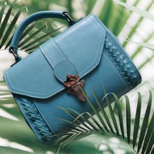 Valvic Hakiki Deri Özel Örgülü Modern Çanta