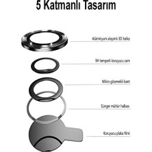 13 Alüminyum Alaşım Temperli Cam Kamera Lens Koruyucu - Mavi