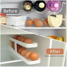 2 Katlı Otomatik Buzdolabı Yumurta Standı Yumurtalık Rafı Saklama Kabı Buzdolabı Organizer