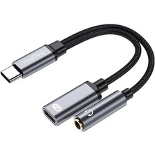Type-C To 3.5mm Kulaklık ve Type-C Şarj Dönüştürücü Adaptör