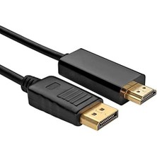 AL-4318 Displayport To HDMI Dönüştürücü Adaptör Kablosu, Siyah, 1.8 Metre