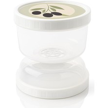 Life Kum Saati Tasarımlı Süzgeçli Saklama Kabı – Zeytin, Turşu, Mısır Için Akıllı Tasarım (Beyaz)