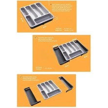 Çift Taraflı Ayarlanabilir Organizer Çekmece Içi Kaşıklık Uzayabilen Çatal Bıçaklık Düzenleyici