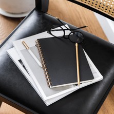 A5 Siyah Karton Kapak 70 Yaprak 110 Gram Kareli Not Defteri