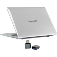 Matebook 14 Kılıf Uyumlu Kristal Parlak Sert Hard Ince Hafif Darbe Çizilme Koruma 2021-2023 Şeffaf