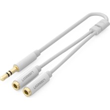 3.5mm 2'li Aux Kulaklık Çoklayıcı Beyaz