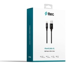 Ttec Alumicable Xl Lightning Şarj ve Data Kablosu, Siyah, 2 M