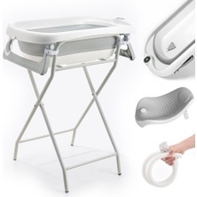 NPOL Thermae Ayaklı Katlanabilir Bebek Küveti Seti - Termometreli XXL Banyo Seti Drenaj Kitli