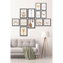 12 Parça Dekoratif Mdf Tablo Seti Çerçeve Görünümlü DEKOLIADKJ046