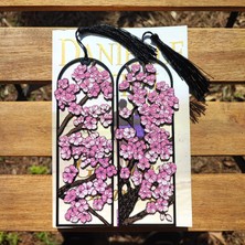 Tia Craft Sakura Kiraz Çiçeği Motifli 2li 3D Kitap Ayracı Seti Püsküllü Dekoratif Hediyelik