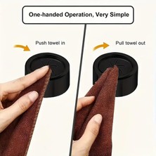 Kendinden Yapışkanlı Duvar Havlu Askısı | 2'li Set | Siyah