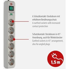 13.500 Amper 6'lı Akım Korumalı Uzatma Priz Beya