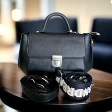 Valvic Hakiki Deri 3 Bölmeli2 Saplı Modern Çapraz Çanta