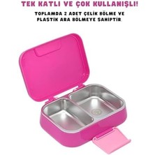 Bento 1030ML Lunchbox Temalı Lisanslı Tek Katlı 2 Bölmeli Paslanmaz Çelik Sefer Tası Yemek Kutu