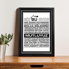 Ailenize Özel Dekoratif Ev Hediyesi Baskılı Çerçeve