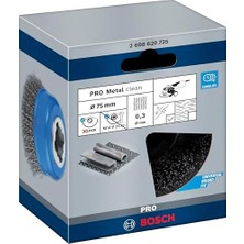 Professional Clean Dalgalı Tencere Fırçası (Metal Için, X- Için, Ø 75 Mm, Tel Kalınlığı 0,3 Mm, Ø 125 Mm)