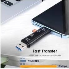 A-5068 Type-C To USB 3.0 Otg Veri Aktarım Sd Tak Çalıştır Kart Okuyucu Çevirici