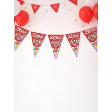 Parti Adresi 23 Nisan Üçgen Flama Bayrak  – Sınıf Okul Milli Bayram Dekoru