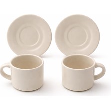 Evin Bizden 2’li Porselen Espresso Fincan Takımı – 90 ml – 4 Parça – Beyaz