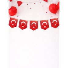 Parti Adresi Türk Bayraklı Flama Banner Süsü  – Milli Bayram Okul Sınıf Süsleme