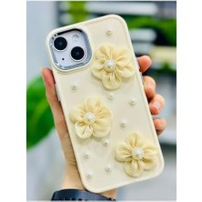 14 Plus - 15 Plus ile Uyumlu Tül Çiçek Tasarımlı Oyuncaklı Silikon Kılıf