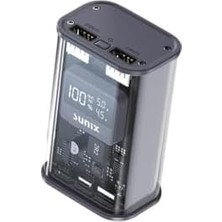 12000 Mah 22.5W Dual USB LED Göstergeli Powerbank Gri Pb-44