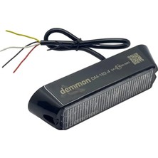 Demmon 12V-24V ÇAKAR FLAŞ LED LAMBA 18 FONKSİYONLU (4X1W) (ŞEFFAF) (SARI/SARI) (132*34*30 MM)