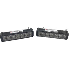 YLZ Federal Sıgnal 9V-36V Escort Çakar Flaş LED Lamba 8 Fonksiyonlu Kumandalı (Şeffaf) (Sarı/sarı) (2AD)